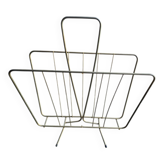 Porte revues 70's en métal doré