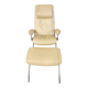 Beige leather armchair and footstool