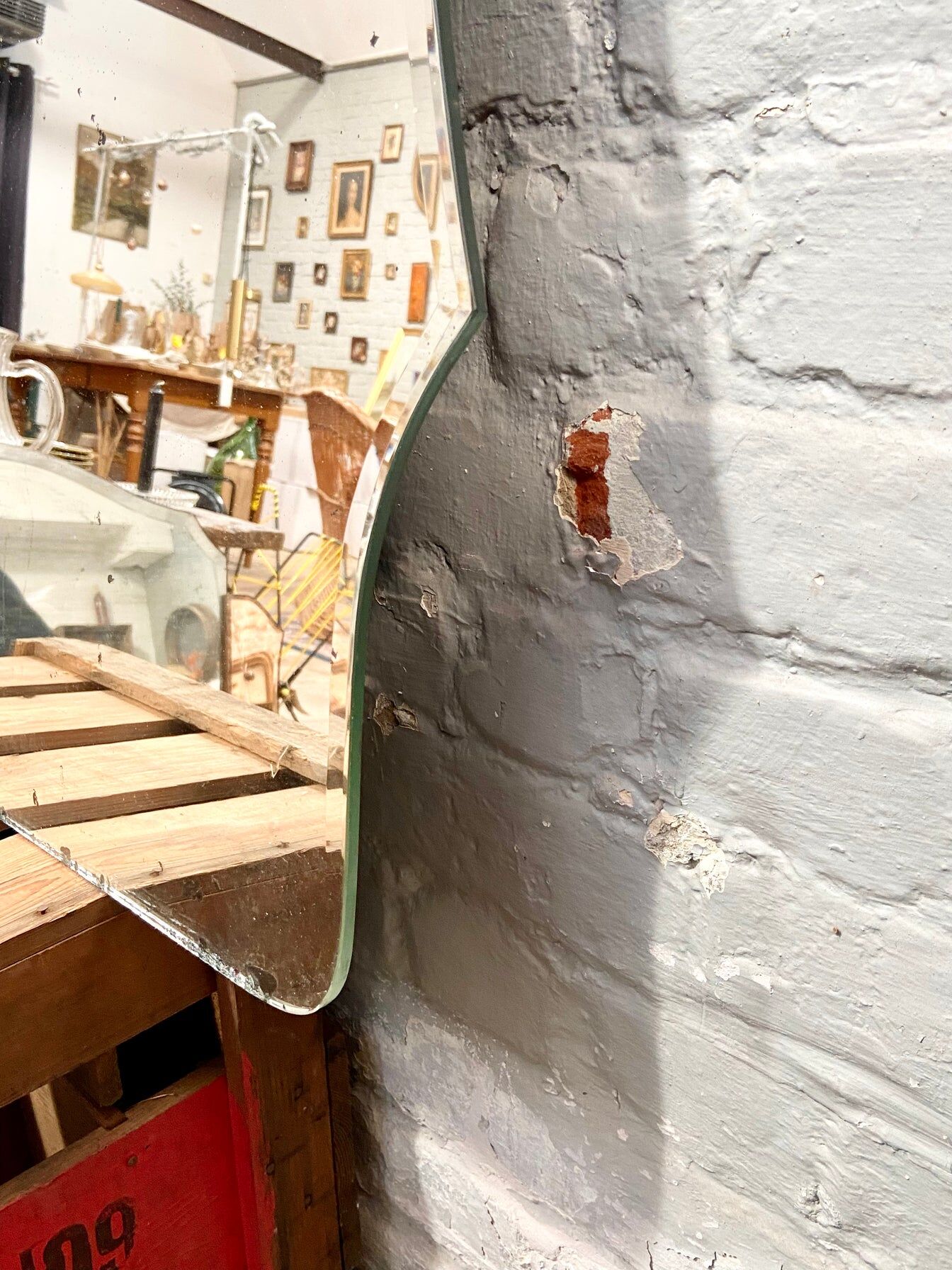 Beveled mirror, 96 x 89 cm