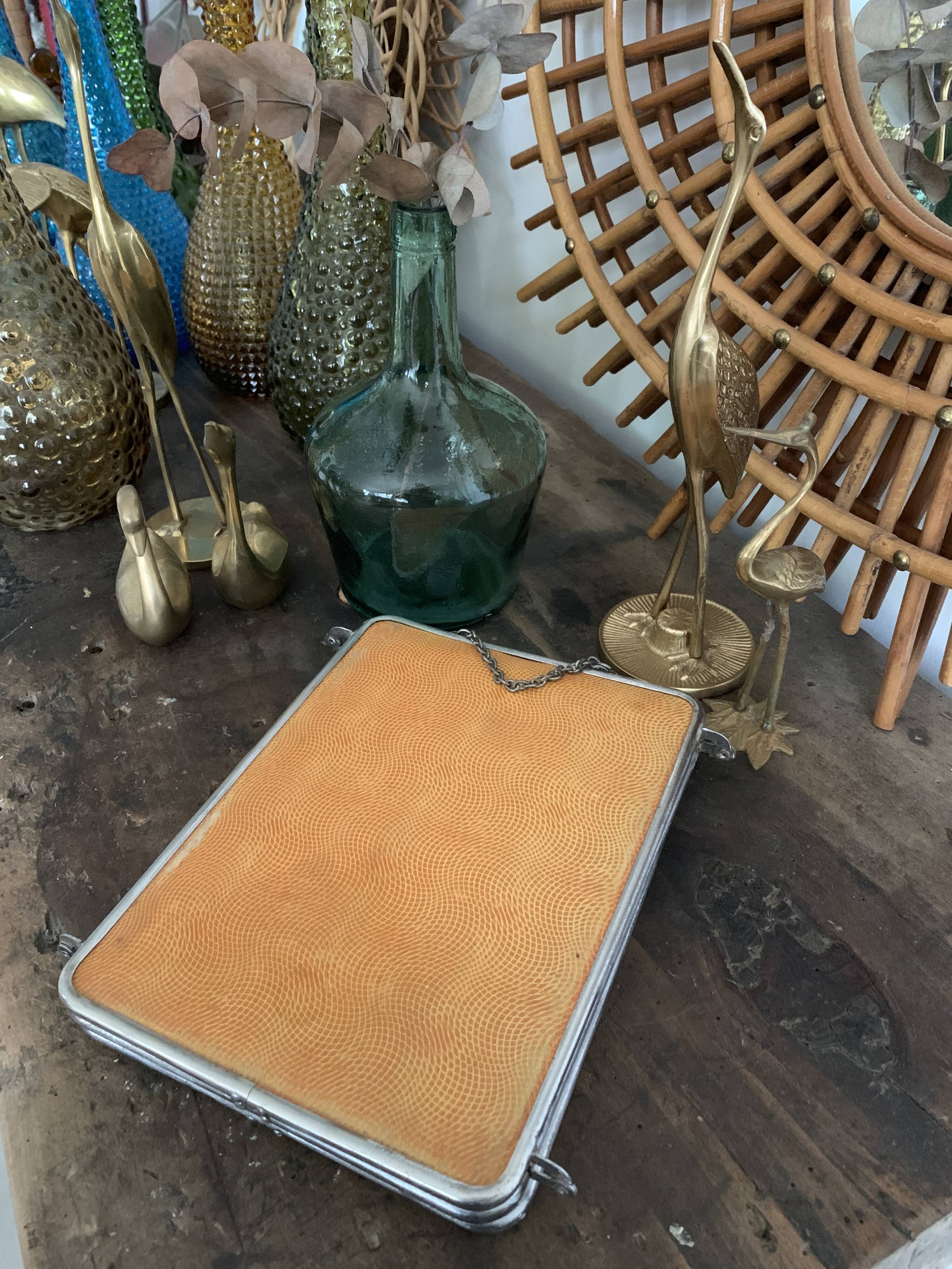 Vintage triptych barber mirror 24x59cm