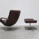 Early 'F141' lounge chair with ottoman by Geoffrey Harcourt for Artifort, 1972