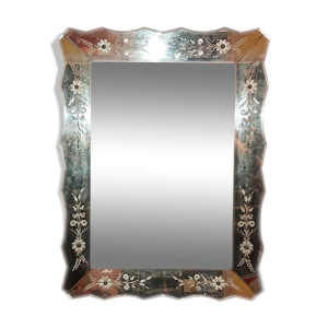 miroir vénitien d’époque -  85x45cm