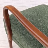 Fauteuil restauré, tissu vert bouteille