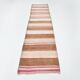 Light Brown Pink Striped Pattern Vintage Runner Rug, 77x350Cm