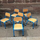 Vintage school children's chair 1970 wood
