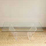 Glass and plexiglass coffee table - David Lange