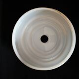 pendant lamp/lampshade/art deco in white opaline/gold lines