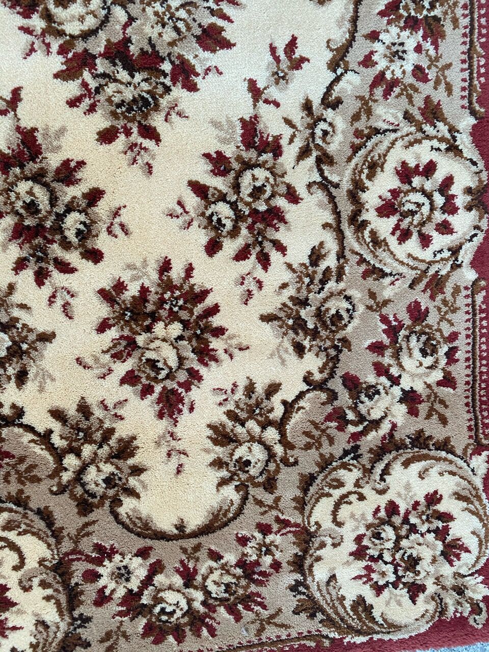 Aubusson-style mechanical carpet in 67x135 cm wool