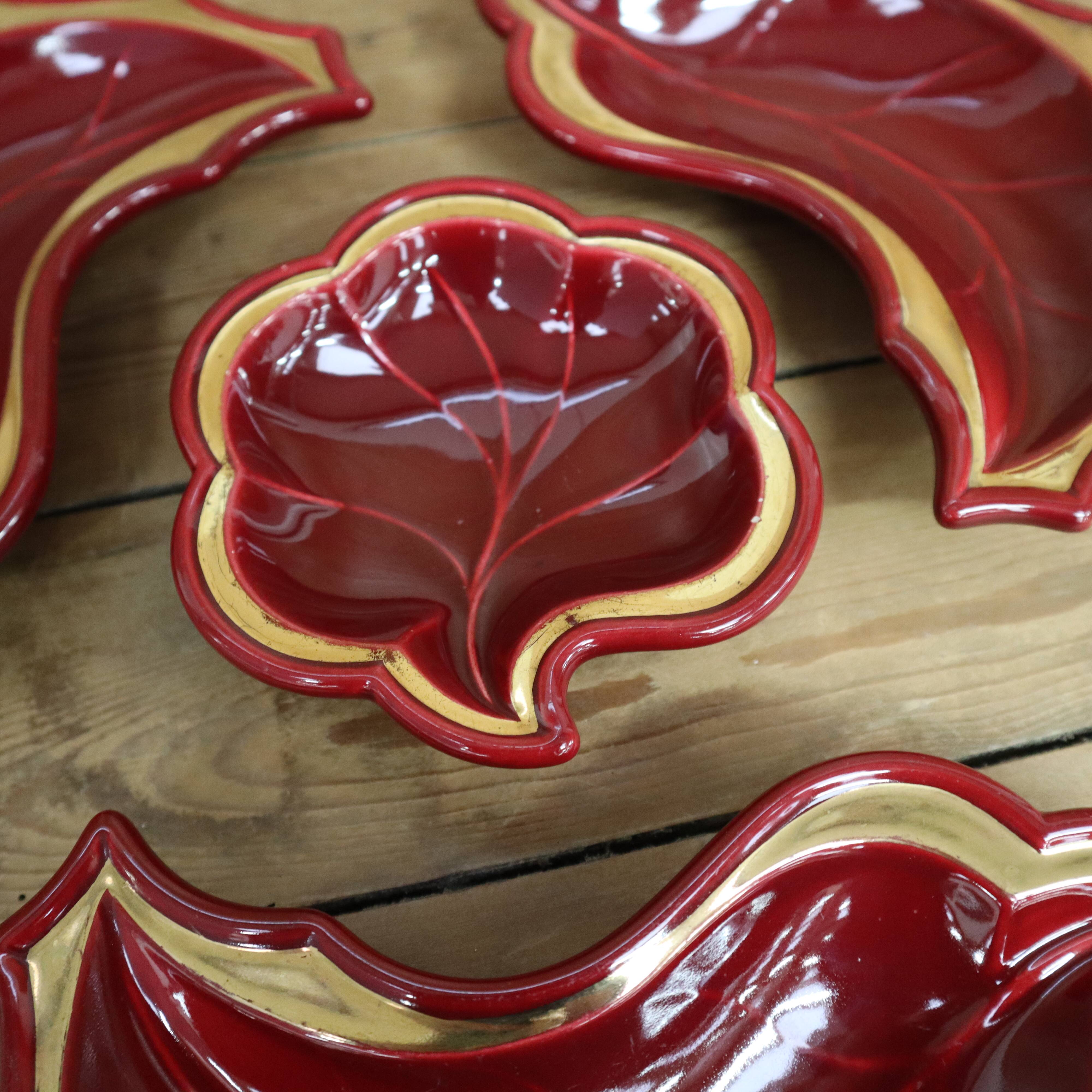 Verceram 50s Bordeaux aperitif service with gold trim