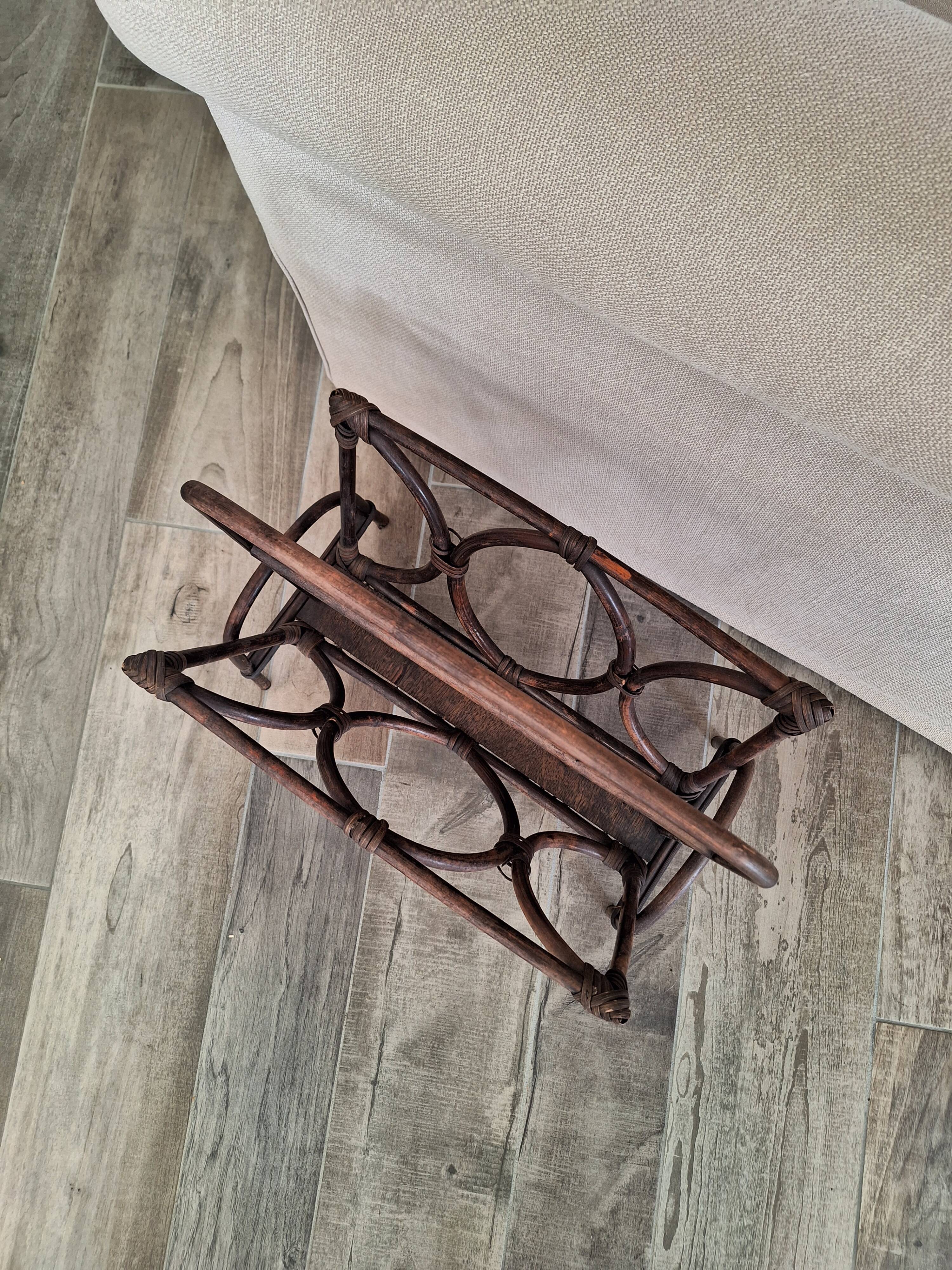 Rattan magazine holder