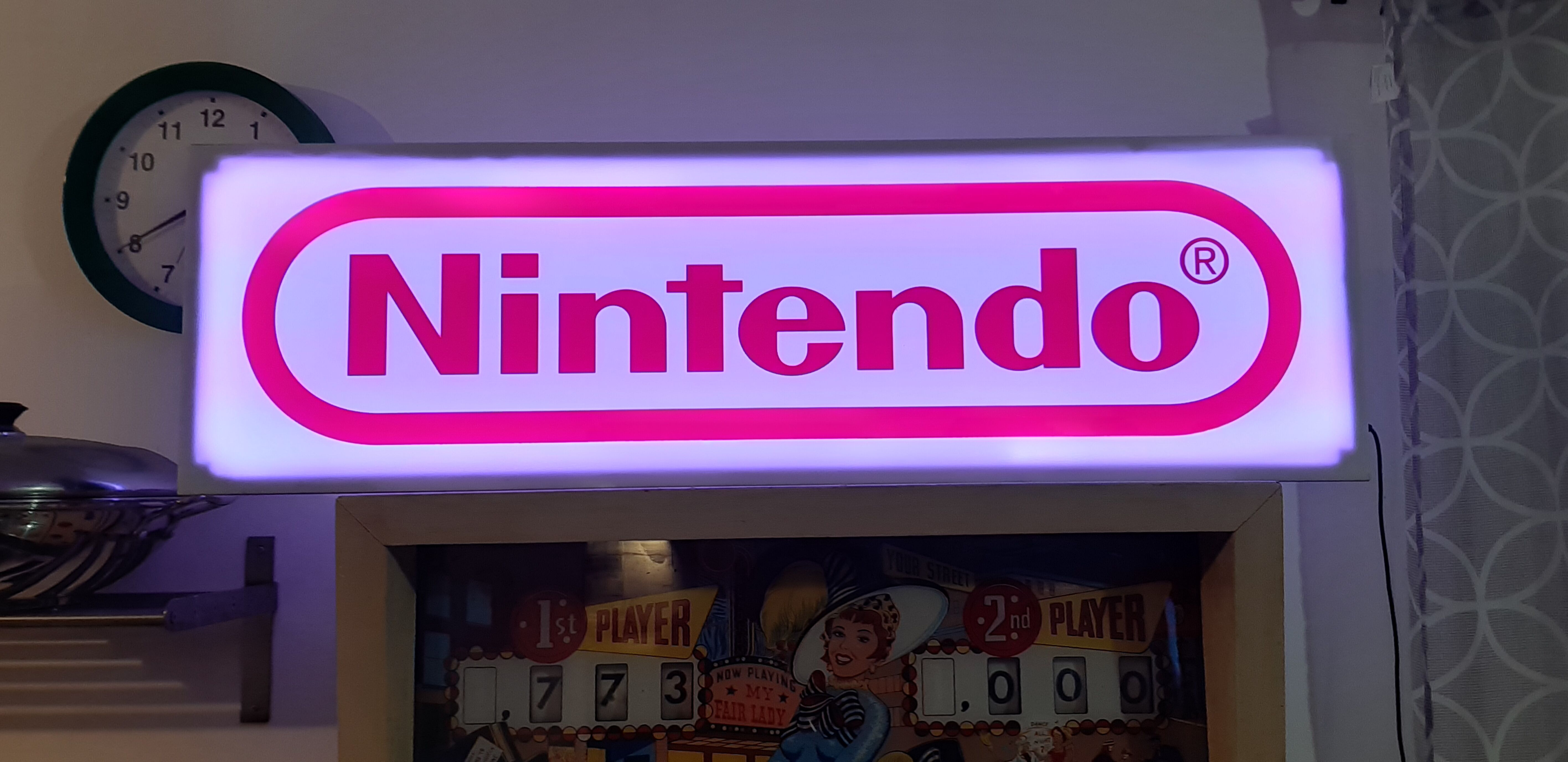 Luminous sign advertising nitendo