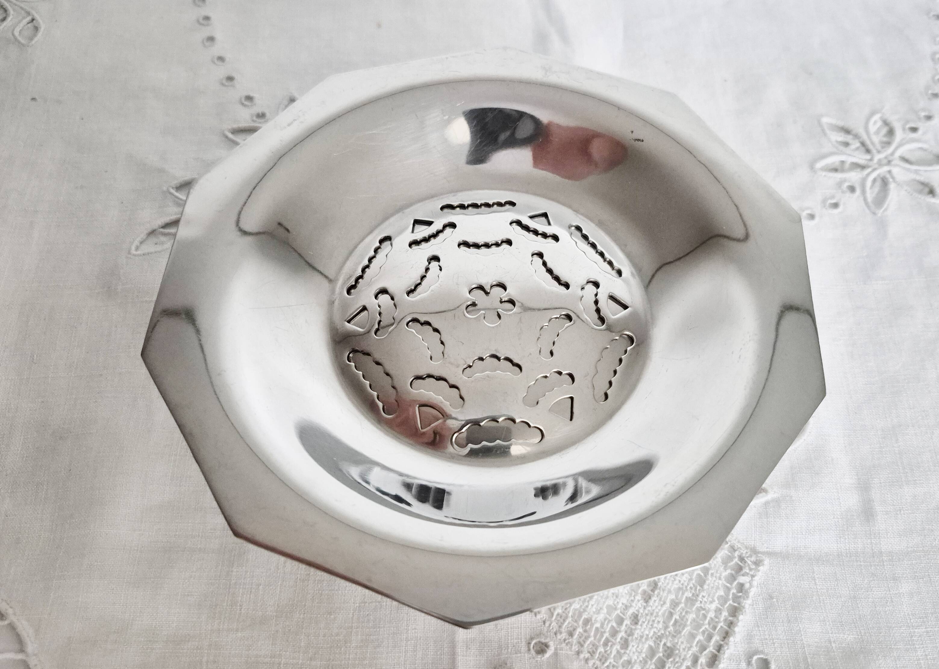 Vintage Coquillor butter dish in stainless steel