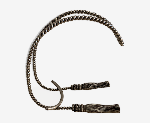 Porte bouteille en métal argenté passementerie 1960