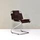Vintage Italian chair in cowhide and chrome, 1970s