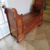 Antique trunk bench - Louis Philippe style - trunk seat - solid wood