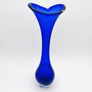 Giant Vase 44cm Bo Borgström Åseda Blue Glass Sweden Label