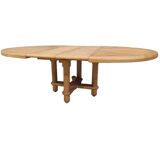 Large vintage Victorine table in light oak, Guillerme et Chambron