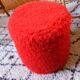 Pouf storage chest moumoute red vintage 1972 faux fur