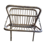 Magazine rack rattan wicker folding 70 year