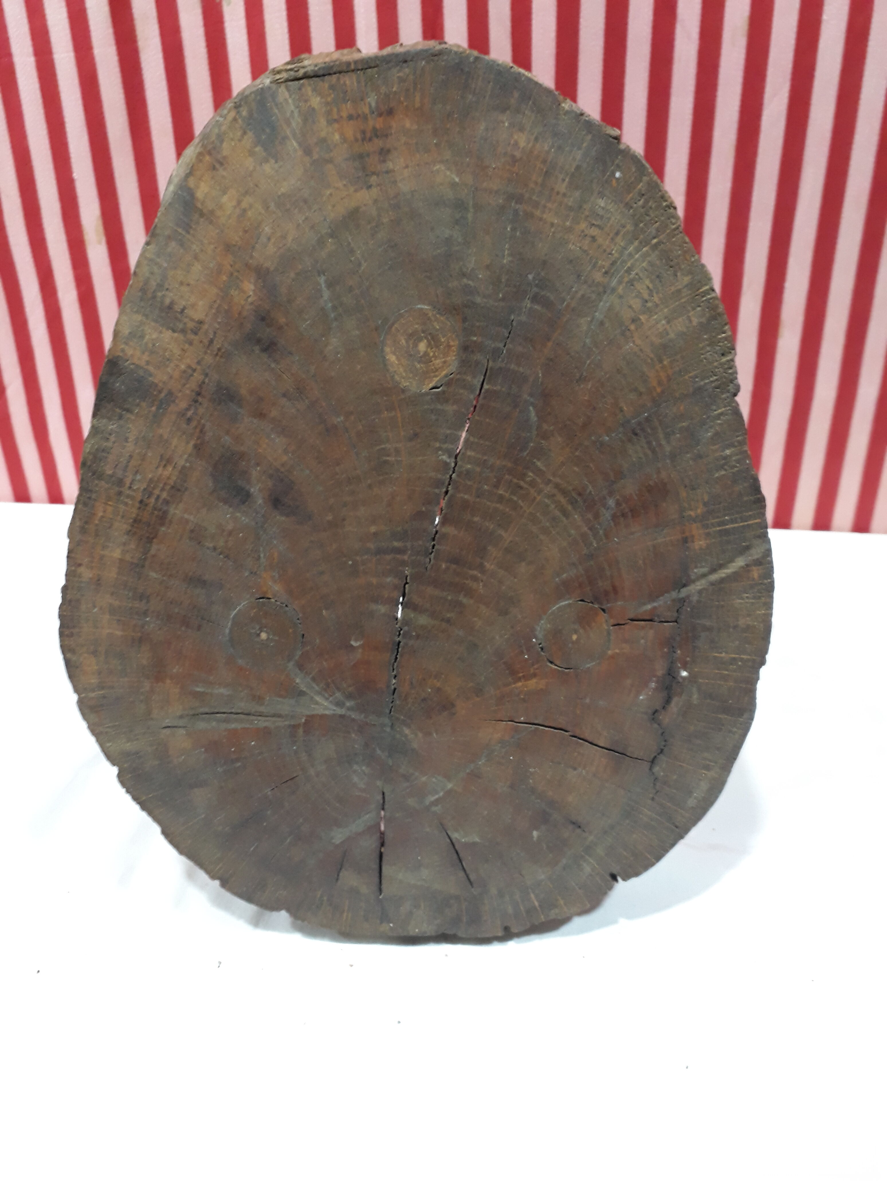 Pair of milking stools - brutalist wooden tripod