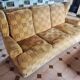 1940s club style 3-seater sofa in checked velvet fabric