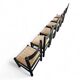 Rare dining set / Italy / 1970s / solid black painted wood / 6 x chair / matching table