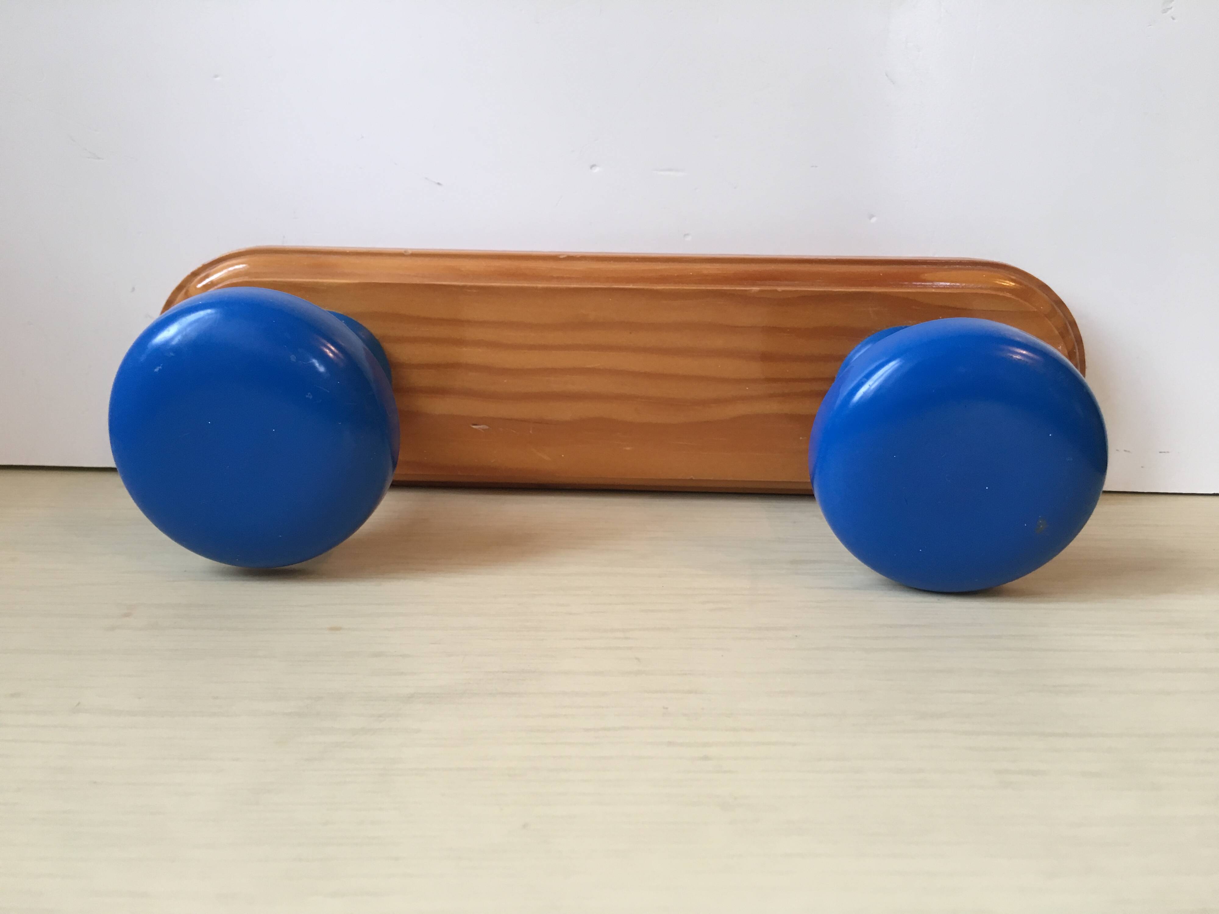 Electric blue coat rack from the 80s