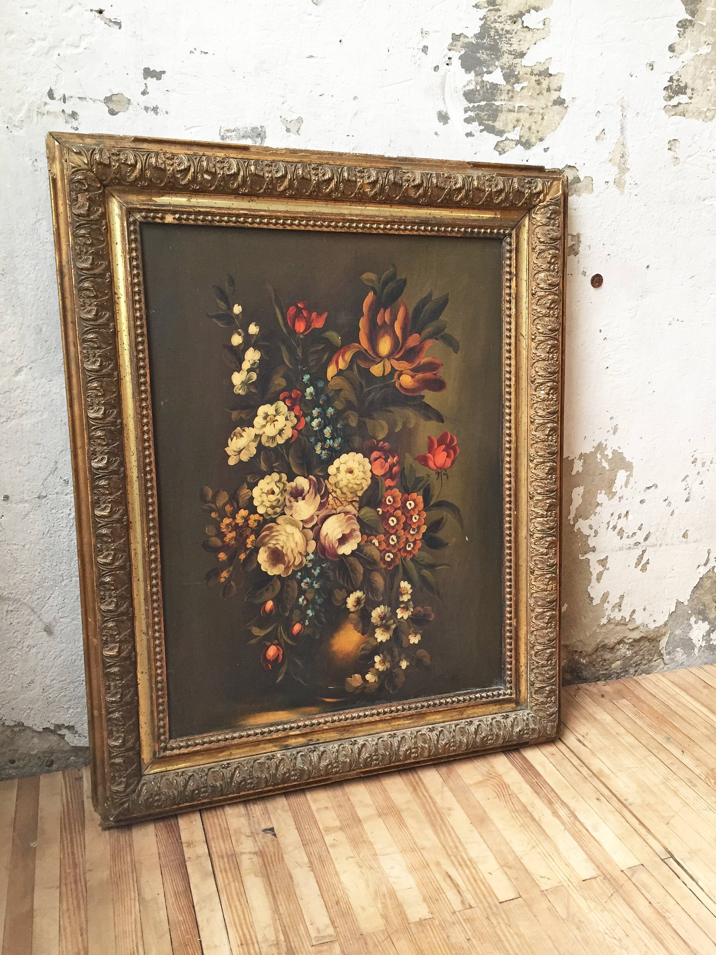 Canvas XL framed flowers 19th