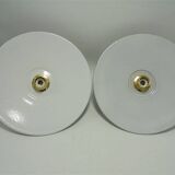 Pair of enamelled sheet metal sconces