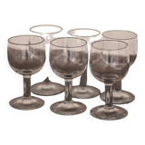 6 verres anciens de bistrot