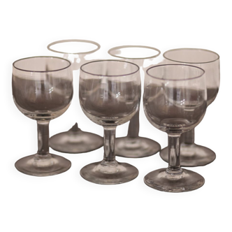 6 verres anciens de bistrot