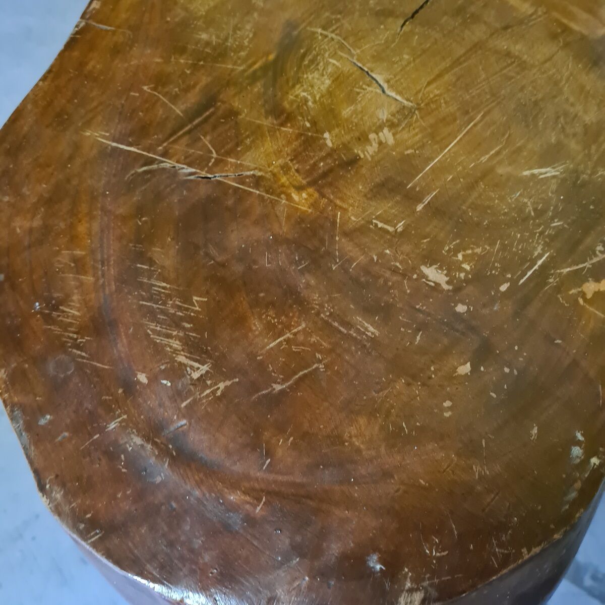 Vintage french tree trunk sidetable from the 1970s