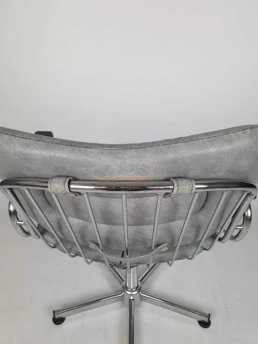 Vintage chrome swivel armchair