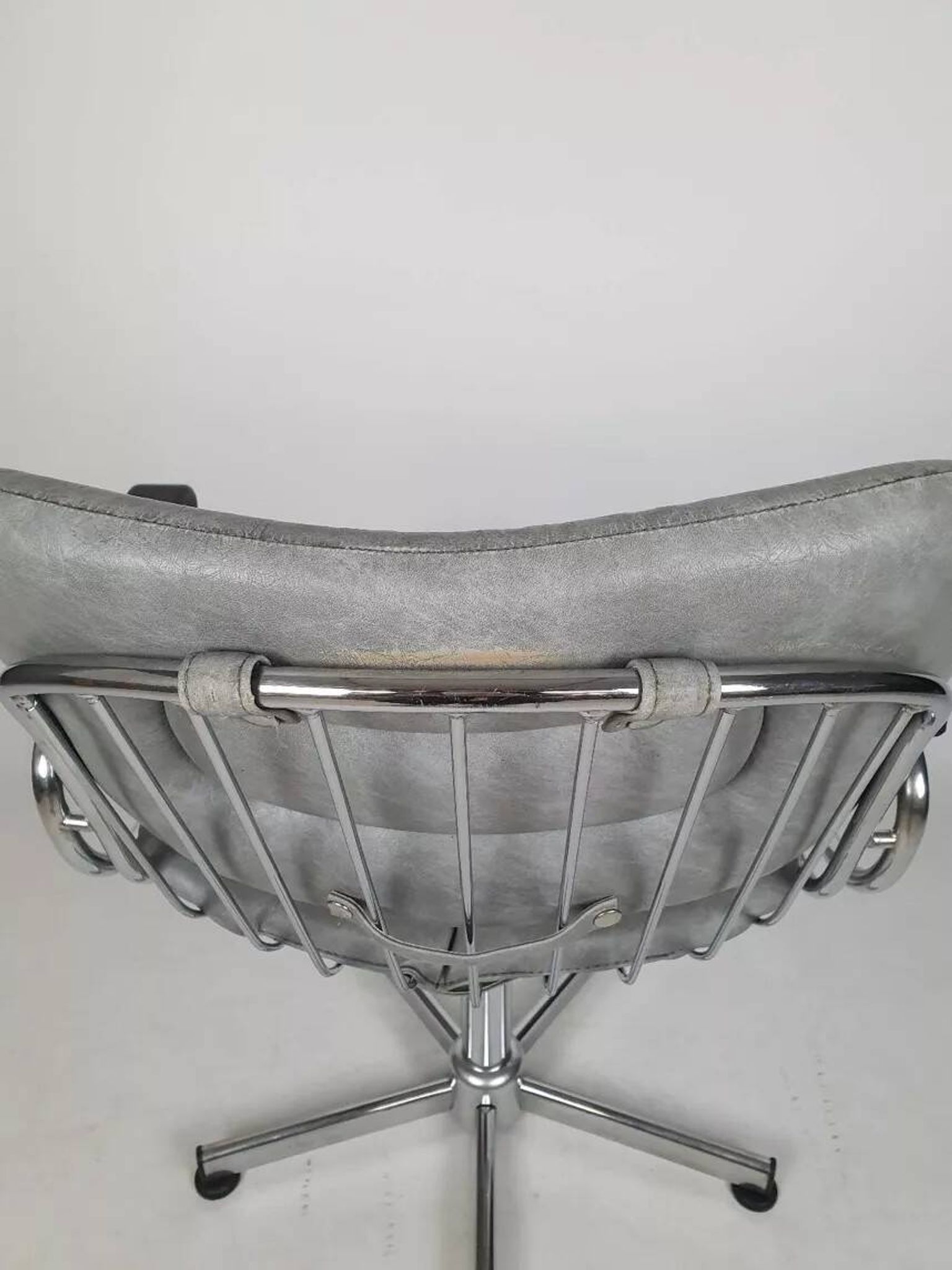 Vintage chrome swivel armchair