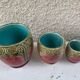 Set of art nouveau slurry consisting of a large dish and 3 small collector's jars