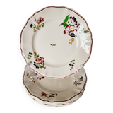 6 Terre de Fer Sarreguemines Flat Plates Rare Model from the Strasbourg Series