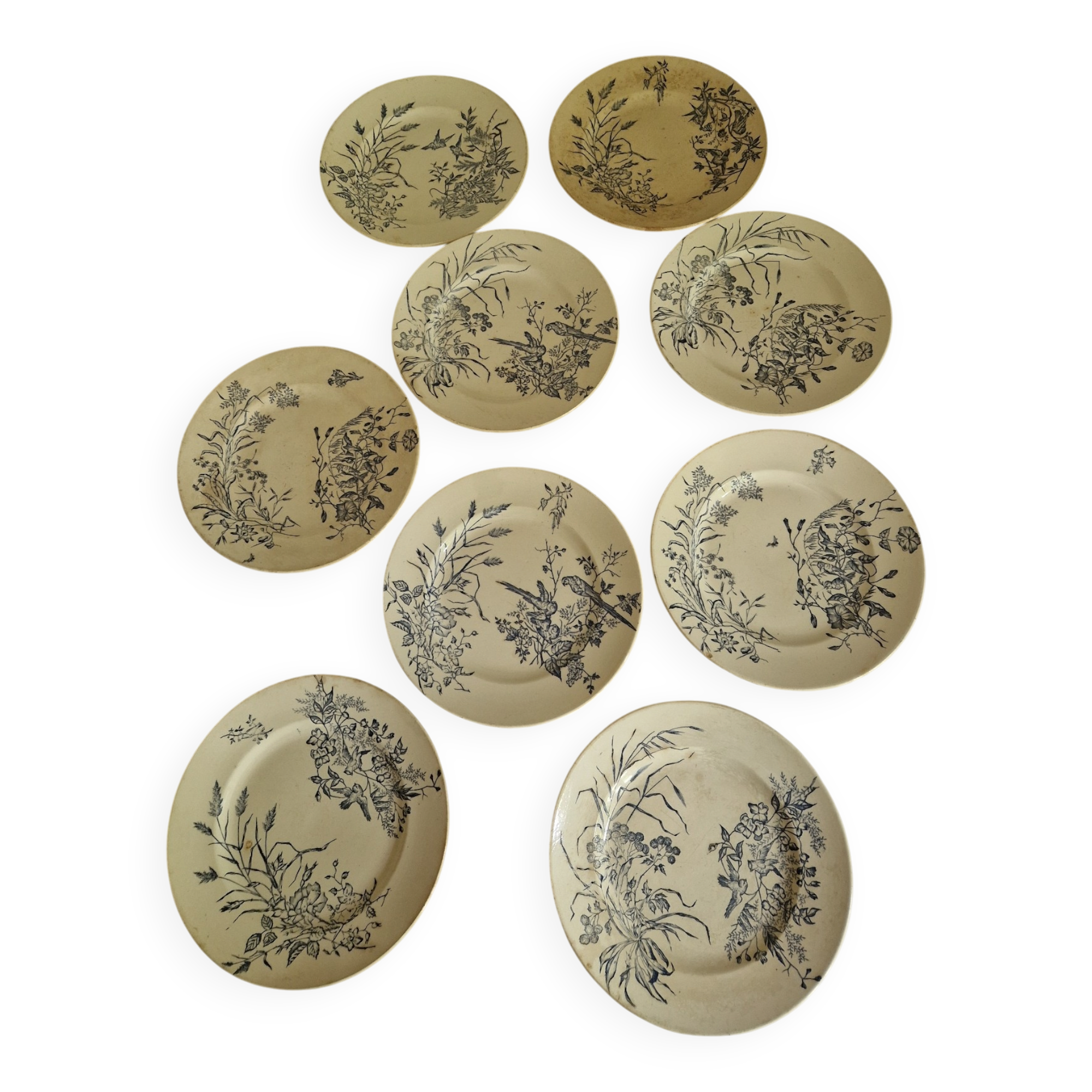 Lot De 9 Assiettes Plates Terre De Fer