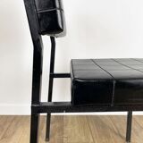 Modernist design chair metal and imitation leather 60s