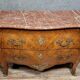 Curved Louis XV style commode with marquetry from around 1880.