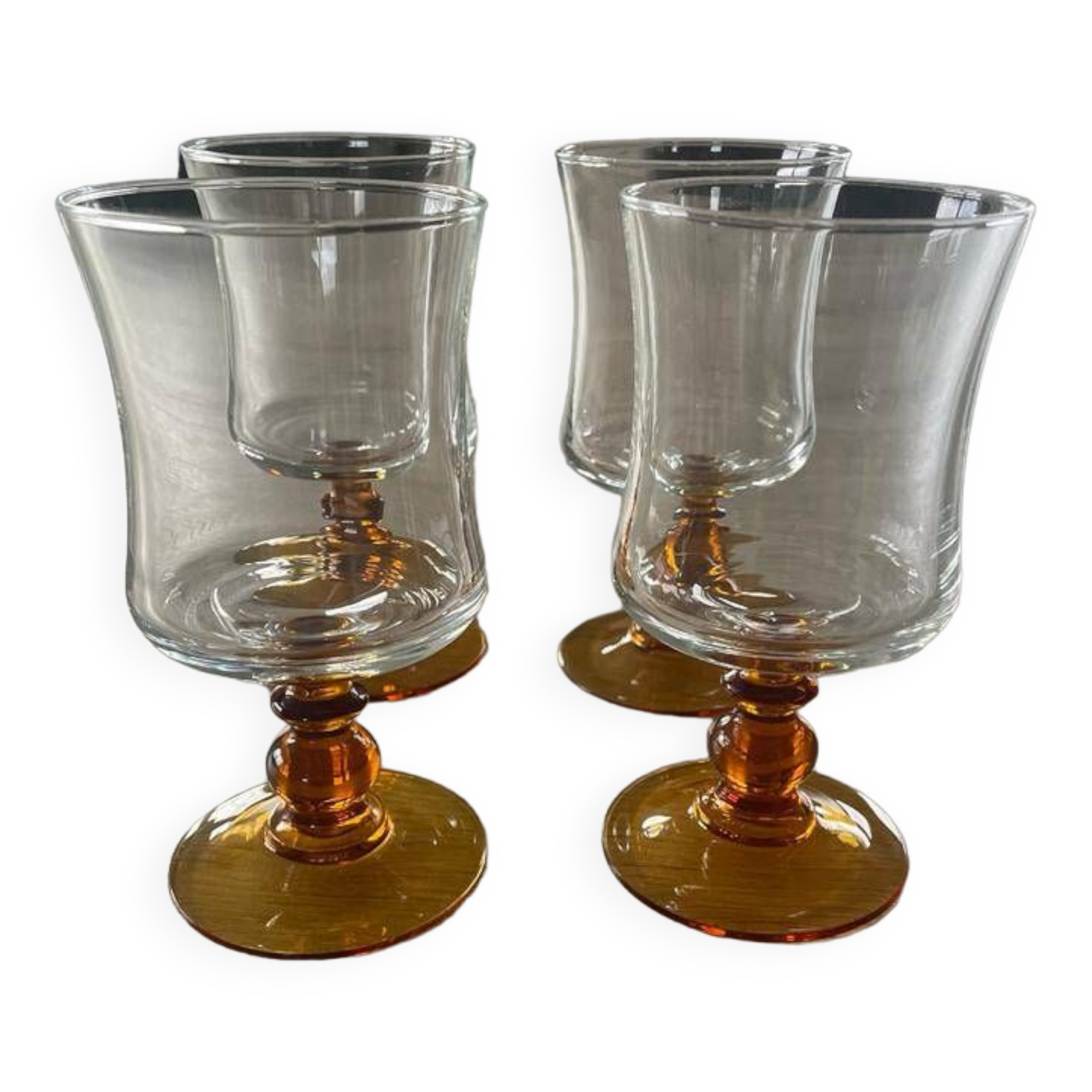 Amber wine glasses - set of 4 glasses