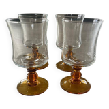 Amber wine glasses - set of 4 glasses