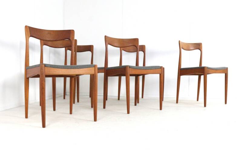 Ensemble de 6 chaises Arne Vodder pour Vamo Møbelfabrik - design danois en teck