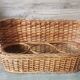 Porte-bouteilles osier vintage