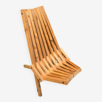 Folding solid wood garden terrace armchair