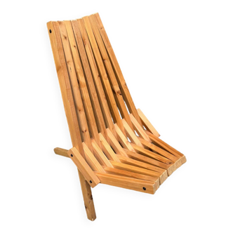 Folding solid wood garden terrace armchair