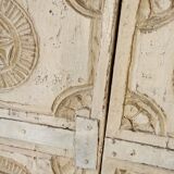 Old white wooden door