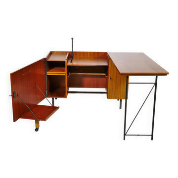 Mid-Century sideboard desk combination in teak, 1960s