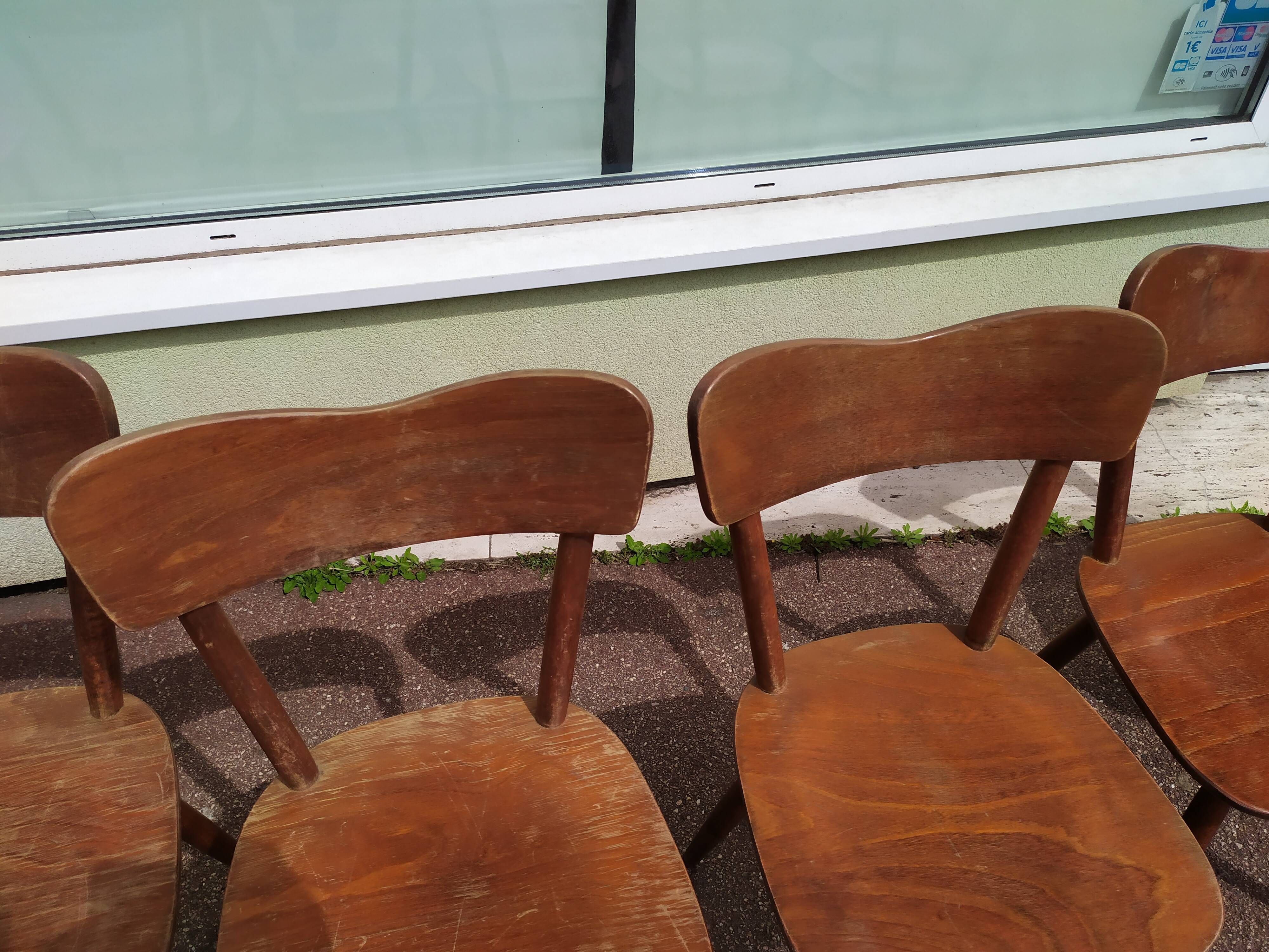 Lot of 6 wooden bistro chairw German