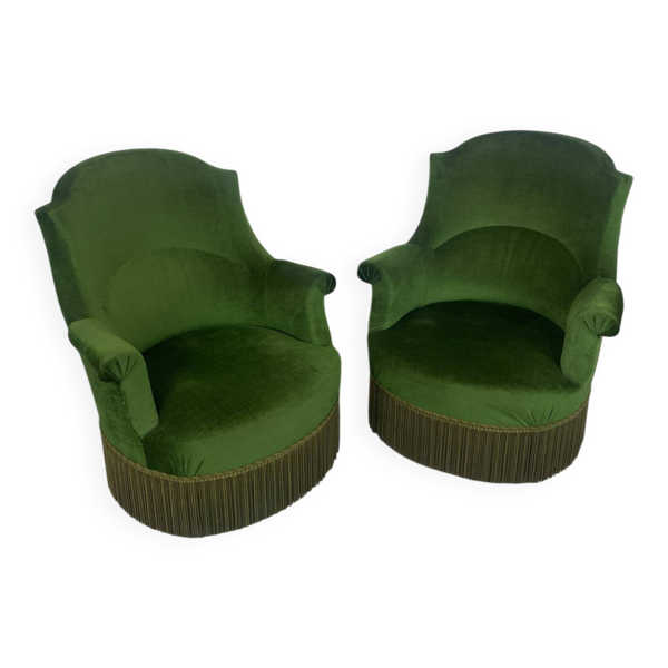 Paire de fauteuils crapaud
