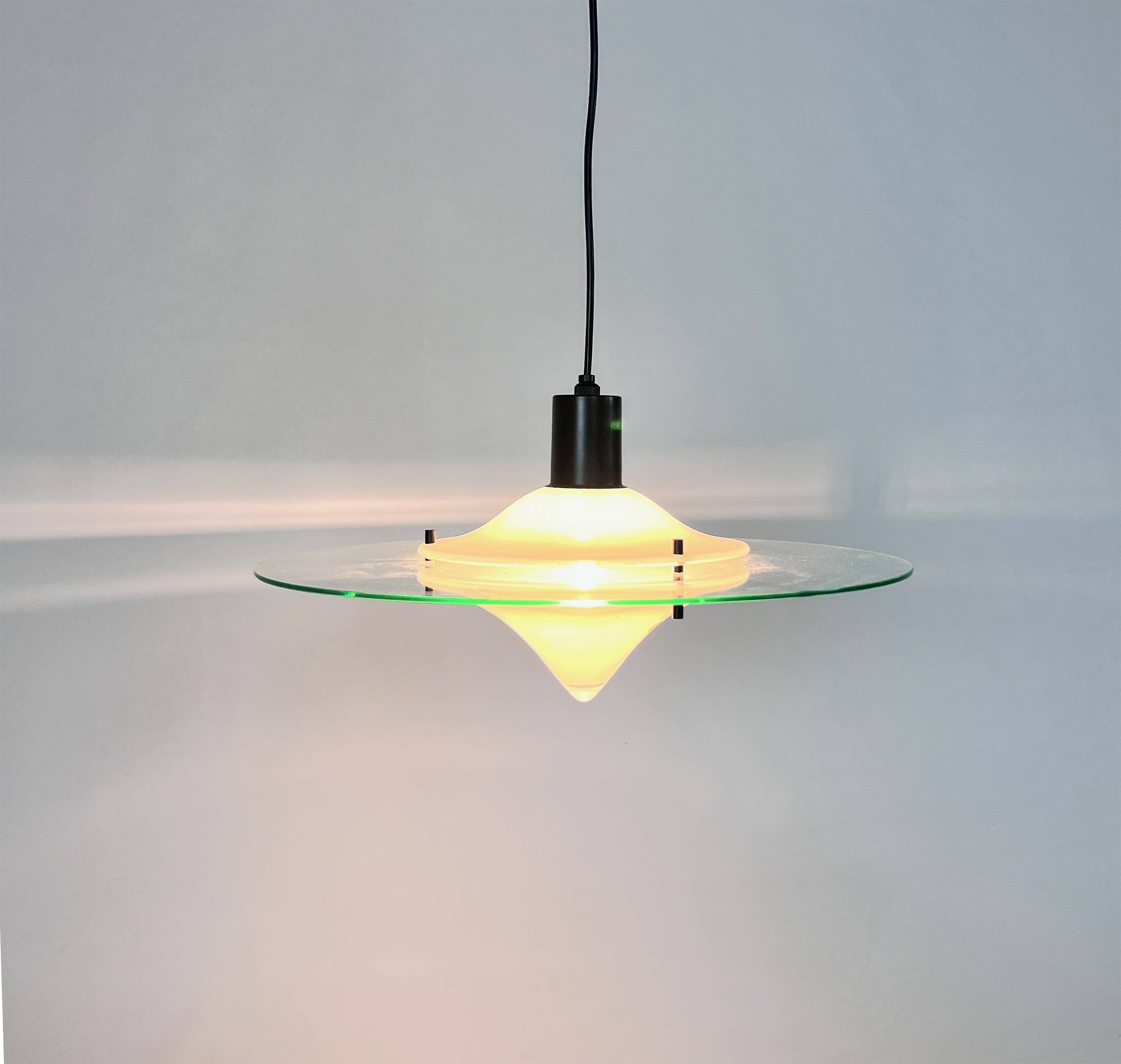 Postmodern Glass Italian Pendant, 1980s